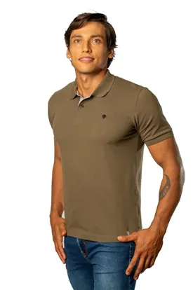 POLO LAPIDARIO MASC MC BA VERDE MUSGO P