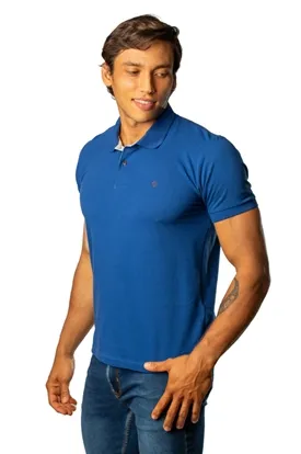 POLO LAPIDARIO MASC MC BA AZUL ROYAL P