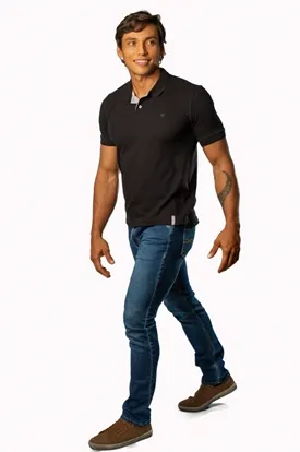 POLO LAPIDARIO MASC MC BA PRETA P