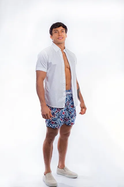 SHORT LAPIDARIO DE BANHO ESTAMPADO
