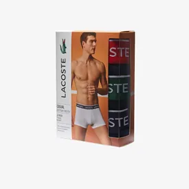 CUECA LACOSTE BOXER CURTO COS 3 CORES KIT C/ 3 SORTIDO P