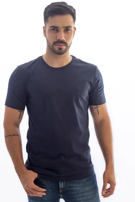 CAMISETA ACOSTAMENTO MASCULINA MANGA CURTA AZUL MARINHO P