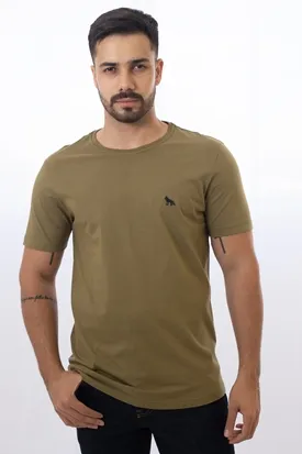 CAMISETA ACOSTAMENTO MASCULINA MANGA CURTA VERDE OLIVA M