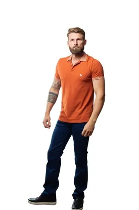 POLO ACOSTAMENTO MASCULINA MANGA CURTA TERRACOTA G