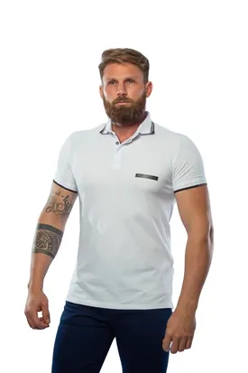 POLO ACOSTAMENTO MASCULINA MANGA CURTA BRANCO M