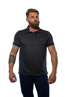 POLO LAPIDARIO MALHA QUEBEC PRETA M
