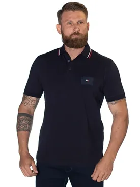 POLO TOMMY HILFIGER LARGE CORPO LOGO REGULAR AZUL MARINHO M