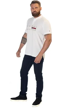 POLO TOMMY HILFIGER LARGE CORPO LOGO REGULAR OFF WHITE M