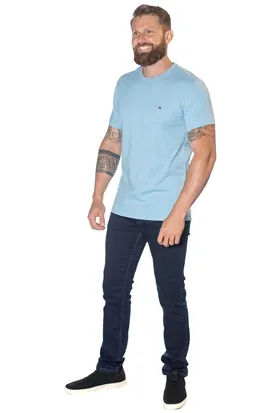 CAMISETA TOMMY HILFIGER MASCULINA BASICA AZUL BEBE XXG