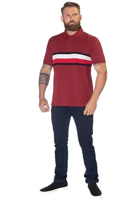 POLO TOMMY HILFIGER TEXTURE CHEST BORDO M