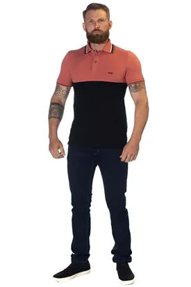 POLO ACOSTAMENTO MASCULINA MANGA CURTA PRETA M