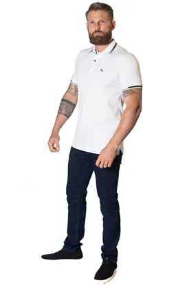 POLO ACOSTAMENTO MASCULINA MANGA CURTA BRANCO M