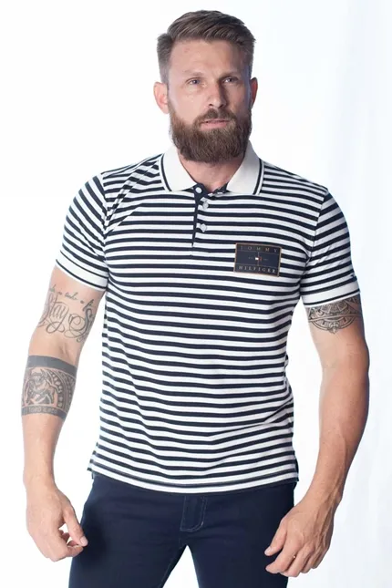 POLO TOMMY HILFIGER MASCULINA LISTRADA