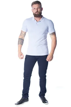 POLO ACOSTAMENTO MASCULINA CASUAL MC LILAS M