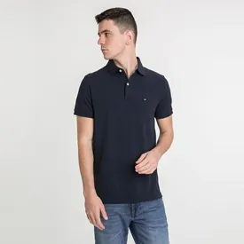 POLO TOMMY HILFIGER MASCULINA CUSTOM FIT COUPE SUR MESURE AZUL MARINHO P