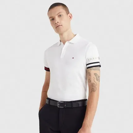 POLO TOMMY HILFIGER MASCULINA FLAG CUFF