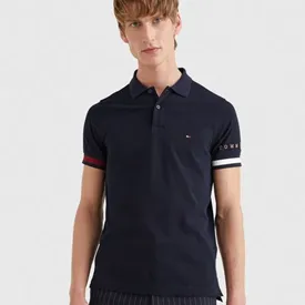 POLO TOMMY HILFIGER MASCULINA FLAG CUFF AZUL MARINHO M