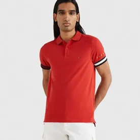 POLO TOMMY HILFIGER MASCULINA FLAG CUFF TERRACOTA M