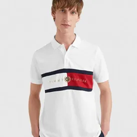 POLO TOMMY HILFIGER MASCULINA CHEST FLAG OFF WHITE M