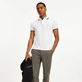 POLO TOMMY HILFIGER TIPPED SLIM BRANCO M