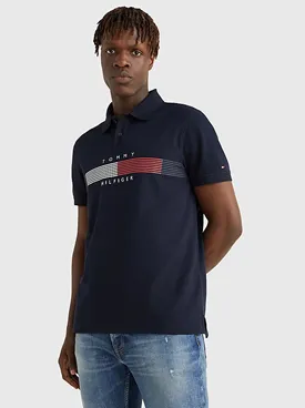 POLO TOMMY HILFIGER GRAPHIC REGULAR AZUL MARINHO P