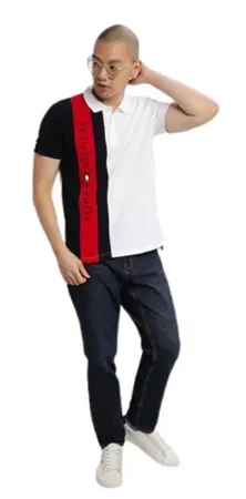 POLO TOMMY HILFIGER COLORBLOCK REGULAR BRANCO P