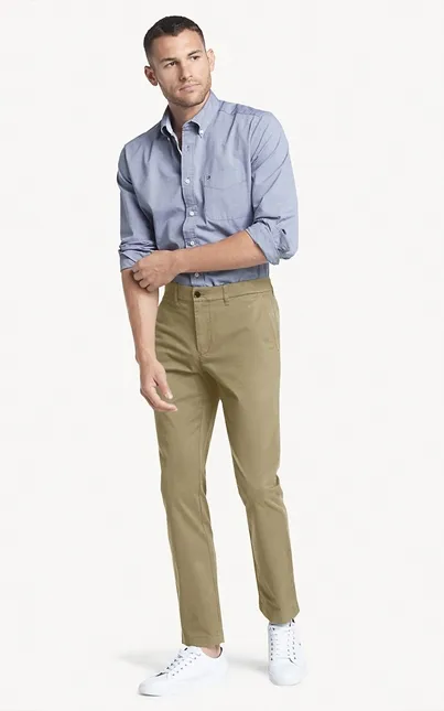 CALCA TOMMY HILFIGER SARJA SLIM FIT STRETCH
