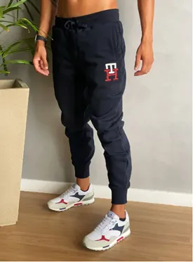 CALCA TOMMY HILFIGER MOLETOM MONOGRAM AZUL MARINHO XXG