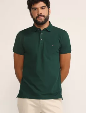 POLO TOMMY HILFIGER 1985 BASICA SLIM FIT VERDE BOTANICO G