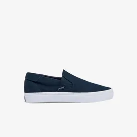 SAPATENIS LACOSTE SLIP ON EM LONA AZUL MARINHO 38