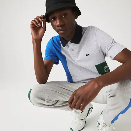 POLO LACOSTE MASCULINA DETALHE LATERAL
