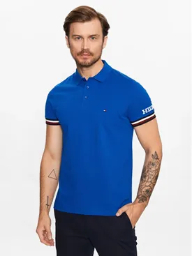 POLO TOMMY HILFIGER MASCULINA MONOTYPE REGULAR AZUL BIC P
