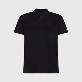 POLO TOMMY HILFIGER MASCULINA MONOTYPE INTERLOCK PRETA P