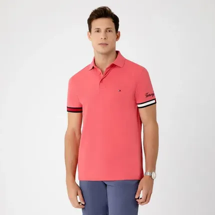 POLO TOMMY HILFIGER SLIM DETALHE MANGA