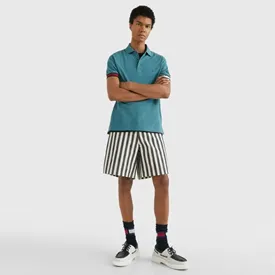 POLO TOMMY HILFIGER SLIM DETALHE MANGA AZUL G