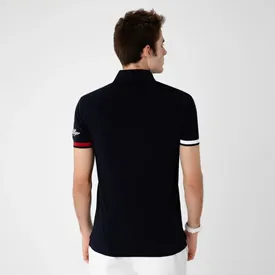 POLO TOMMY HILFIGER SLIM DETALHE MANGA AZUL MARINHO M