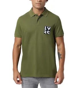 POLO TH MASC REGULAR BADGE ON CHEST VERDE MILITAR M