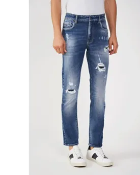CALCA ACOSTAMENTO MASCULINA SKINNY JEANS ESCURO 38
