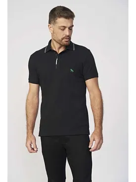 POLO ACT CASUAL MASC MC PRETA M